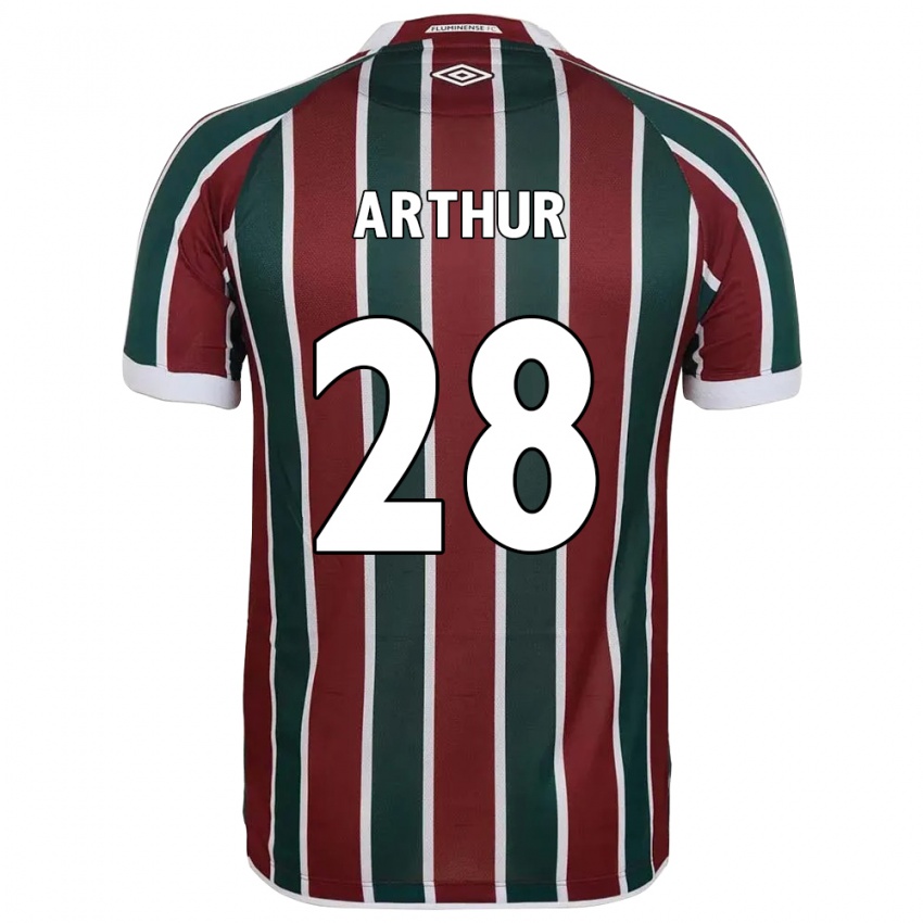 ילדים Arthur #28 לבן ירוק חום-ערמוני ג'רזי ביתית 2025/26 חולצה קצרה