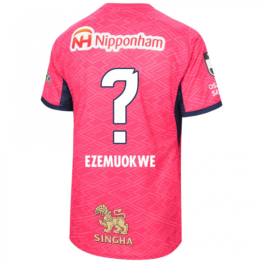 ילדים Chimezie Kai Ezemuokwe #0 לבן ורוד סאקורה ג'רזי ביתית 2025/26 חולצה קצרה