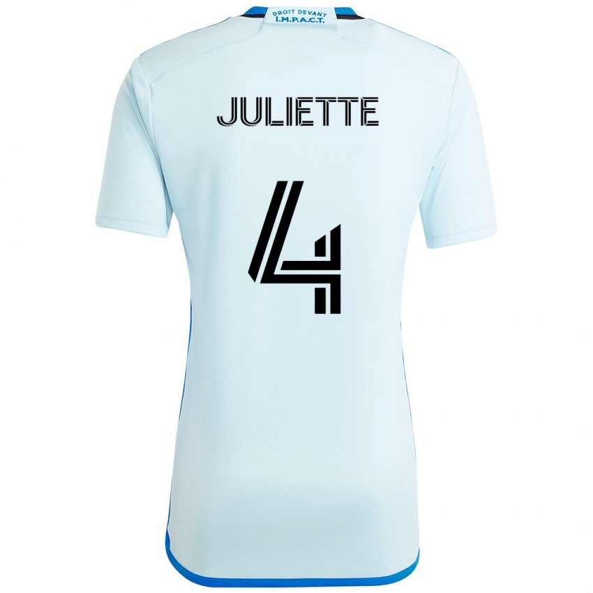 ילדים Perreault Juliette #4 כחול כהה שחור הרחק ג'רזי 2025/26 חולצה קצרה