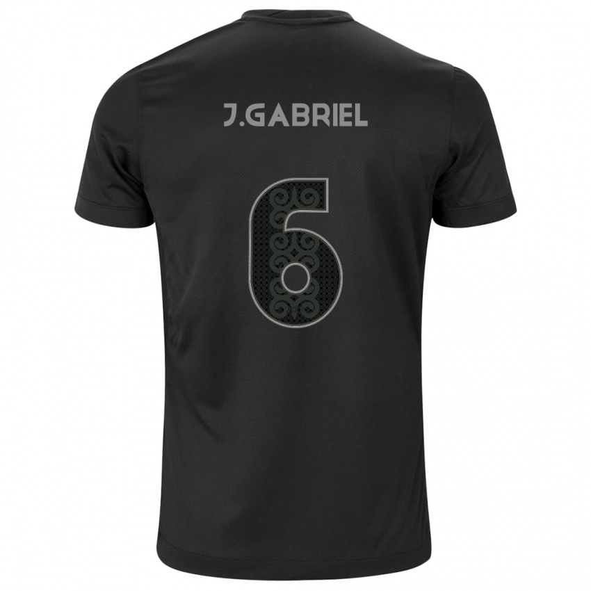 ילדים João Gabriel #6 לבן שחור הרחק ג'רזי 2025/26 חולצה קצרה
