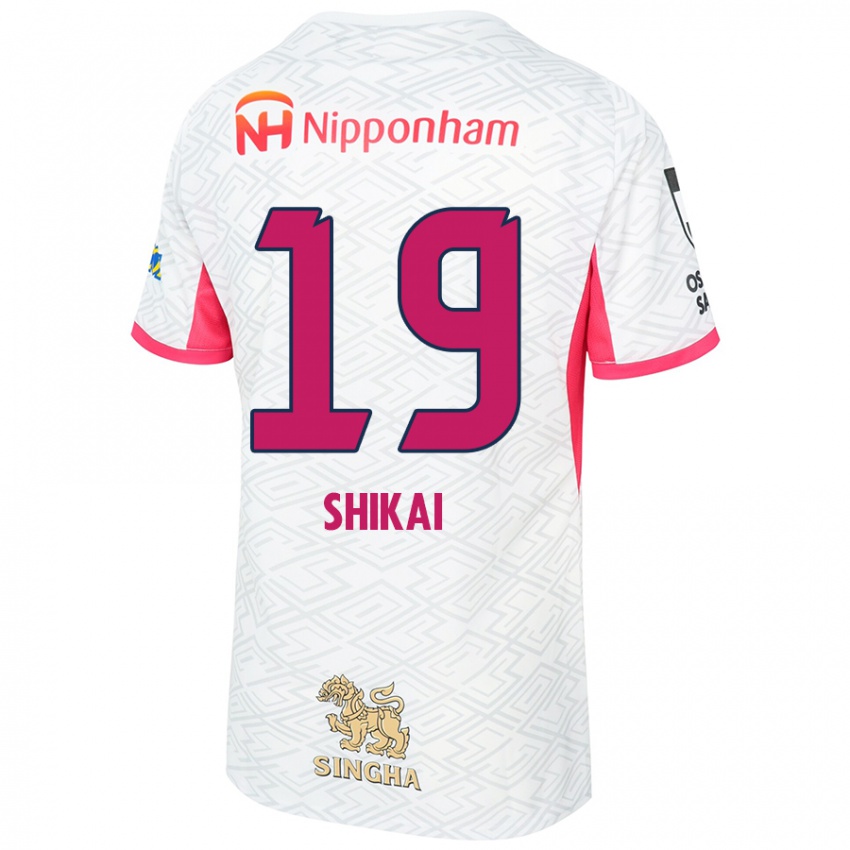 ילדים Yukina Shikai #19 ורוד סאקורה לבן הרחק ג'רזי 2025/26 חולצה קצרה