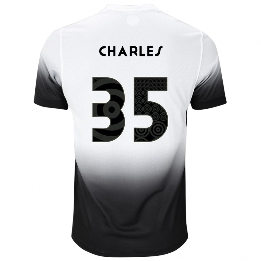נשים Charles #35 שחור לבן ג'רזי ביתית 2025/26 חולצה קצרה