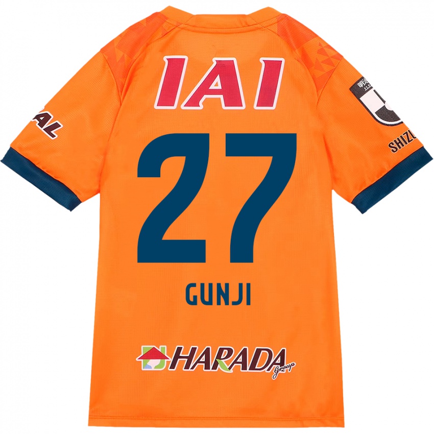 נשים Riku Gunji #27 לבן כחול מלכותי ג'רזי ביתית 2025/26 חולצה קצרה