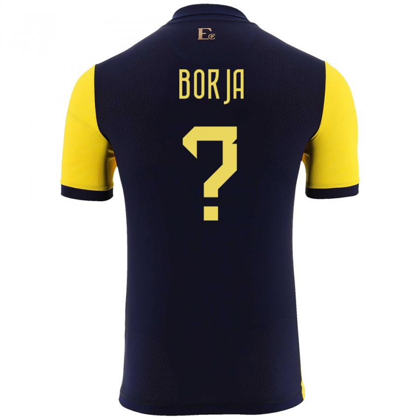 ילדים אקוודור Ariel Borja #0 צהוב ג'רזי ביתית 24-26 חולצה קצרה