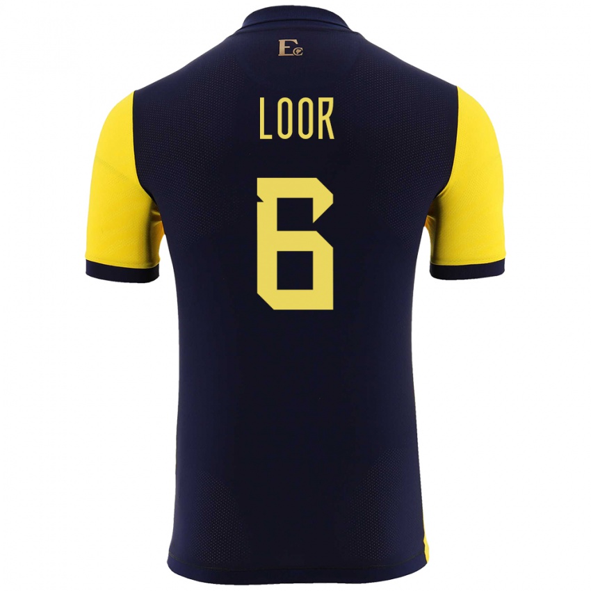 ילדים אקוודור Layan Loor #6 צהוב ג'רזי ביתית 24-26 חולצה קצרה