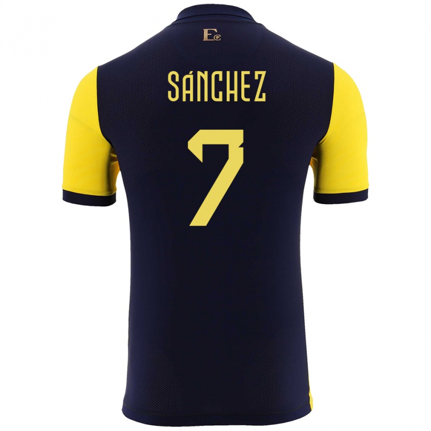 ילדים אקוודור Santiago Sánchez #7 צהוב ג'רזי ביתית 24-26 חולצה קצרה