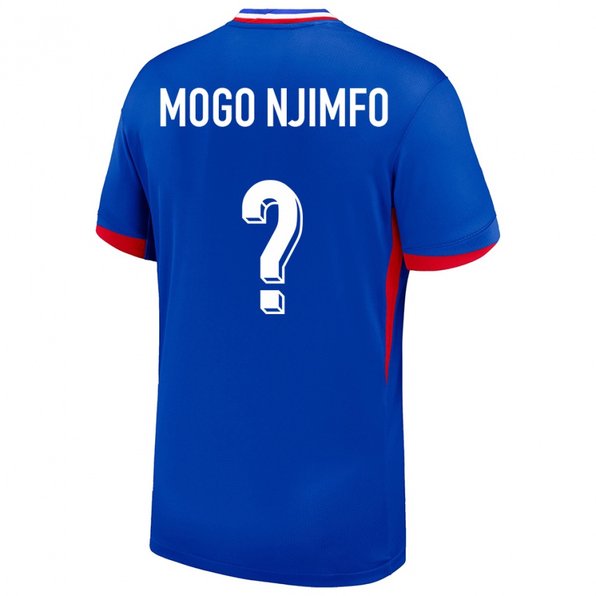 ילדים צרפת Arthur Mogo Njimfo #0 כְּחוֹל ג'רזי ביתית 24-26 חולצה קצרה