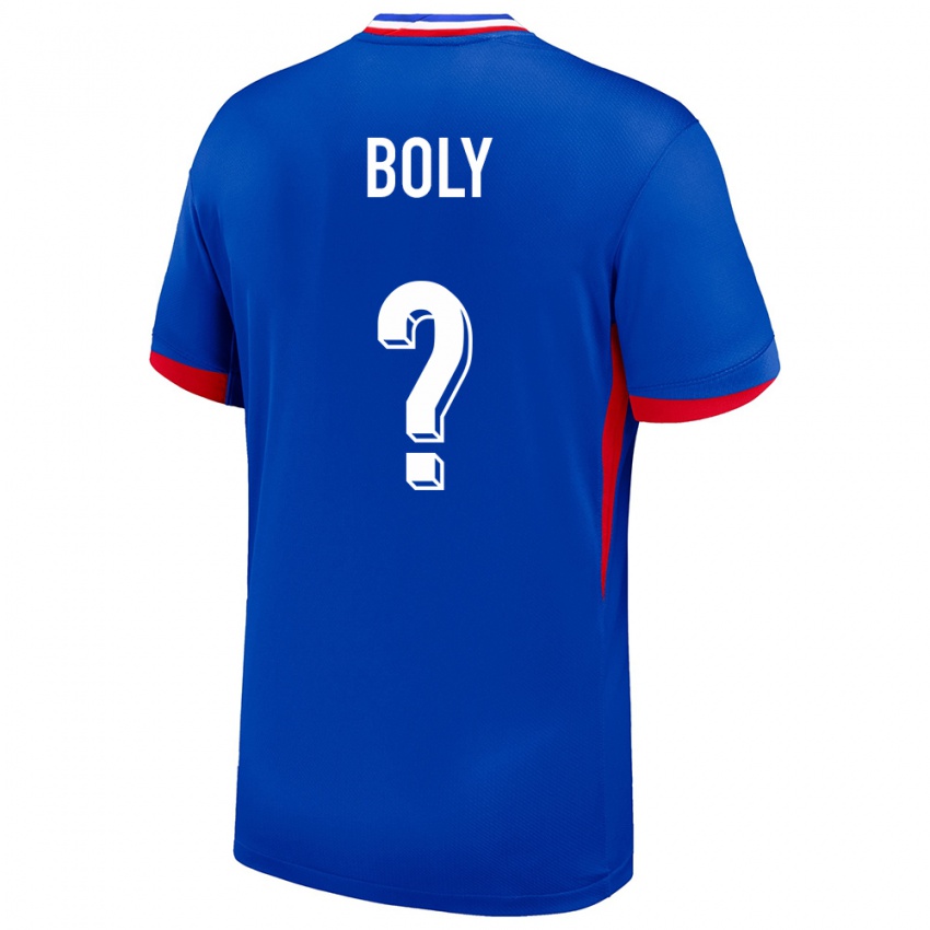 ילדים צרפת David Boly #0 כְּחוֹל ג'רזי ביתית 24-26 חולצה קצרה