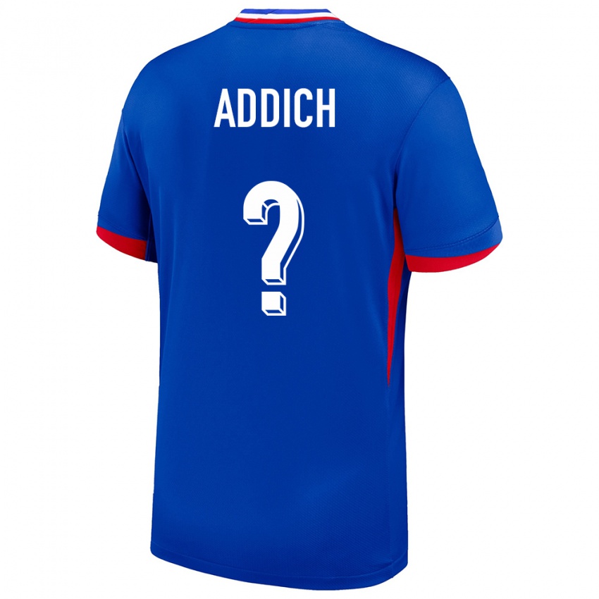 ילדים צרפת Yanis Addich #0 כְּחוֹל ג'רזי ביתית 24-26 חולצה קצרה