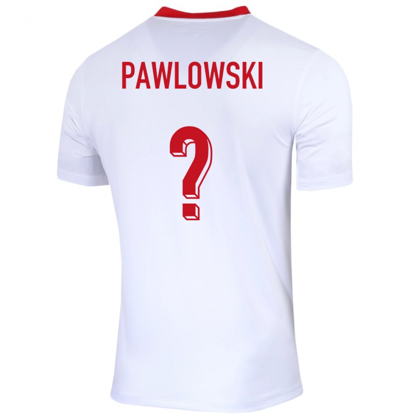ילדים פולין Michal Pawlowski #0 לבן ג'רזי ביתית 24-26 חולצה קצרה
