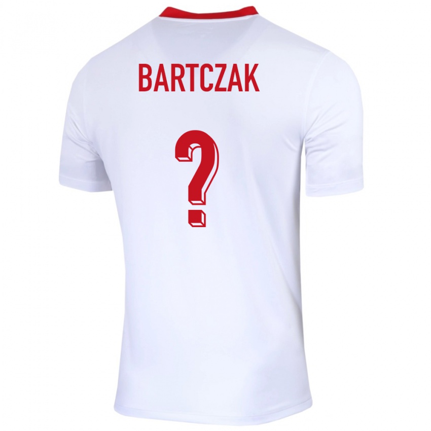 ילדים פולין Piotr Bartczak #0 לבן ג'רזי ביתית 24-26 חולצה קצרה