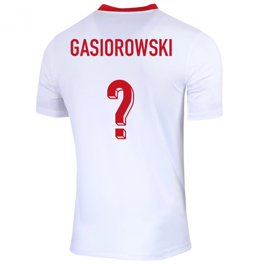 ילדים פולין Marko Gasiorowski #0 לבן ג'רזי ביתית 24-26 חולצה קצרה