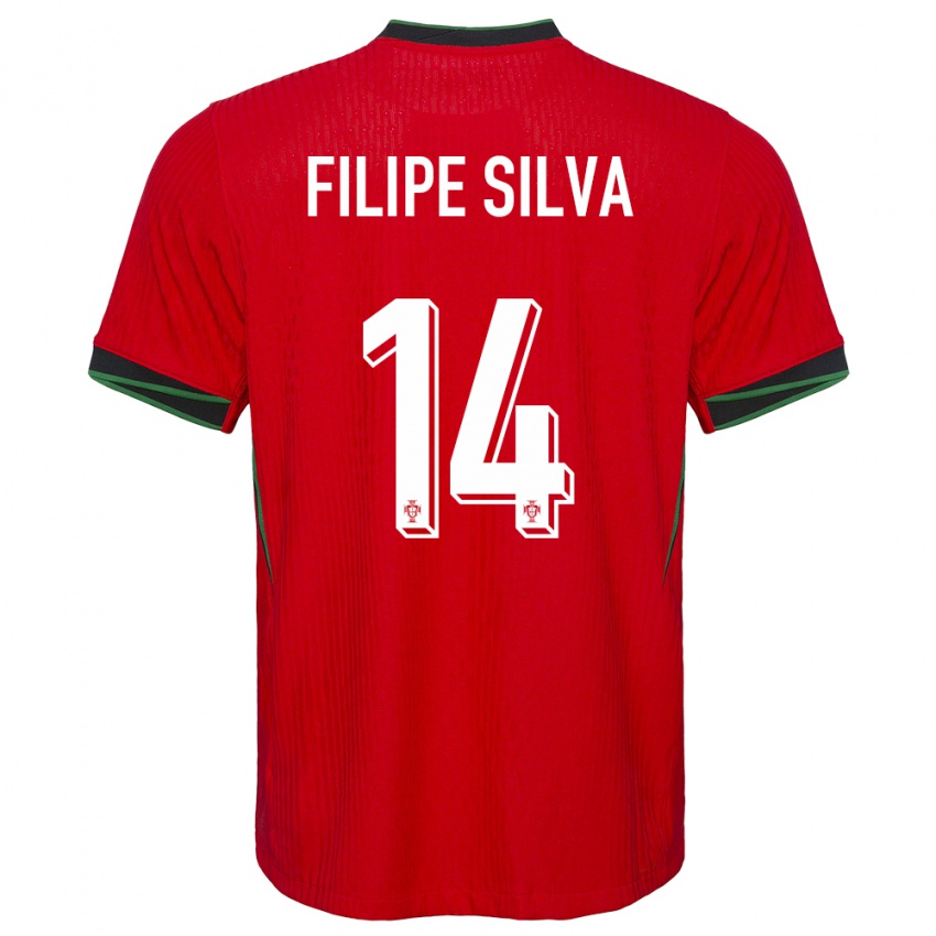 ילדים פורטוגל Filipe Silva #14 אָדוֹם ג'רזי ביתית 24-26 חולצה קצרה