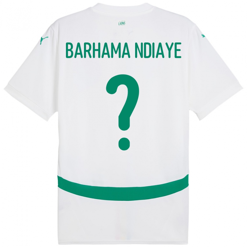 ילדים סנגל Sidy Barhama Ndiaye #0 לָבָן ג'רזי ביתית 24-26 חולצה קצרה