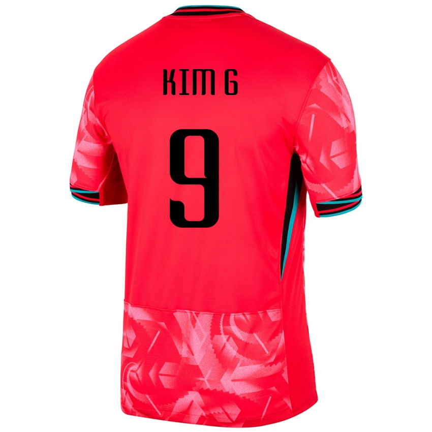 ילדים דרום קוריאה Gyeol Kim #9 אָדוֹם ג'רזי ביתית 24-26 חולצה קצרה