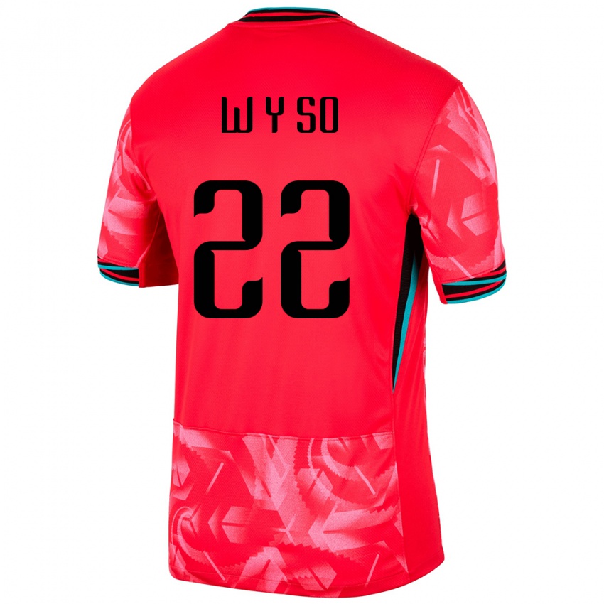 ילדים דרום קוריאה Yoon-Woo So #22 אָדוֹם ג'רזי ביתית 24-26 חולצה קצרה
