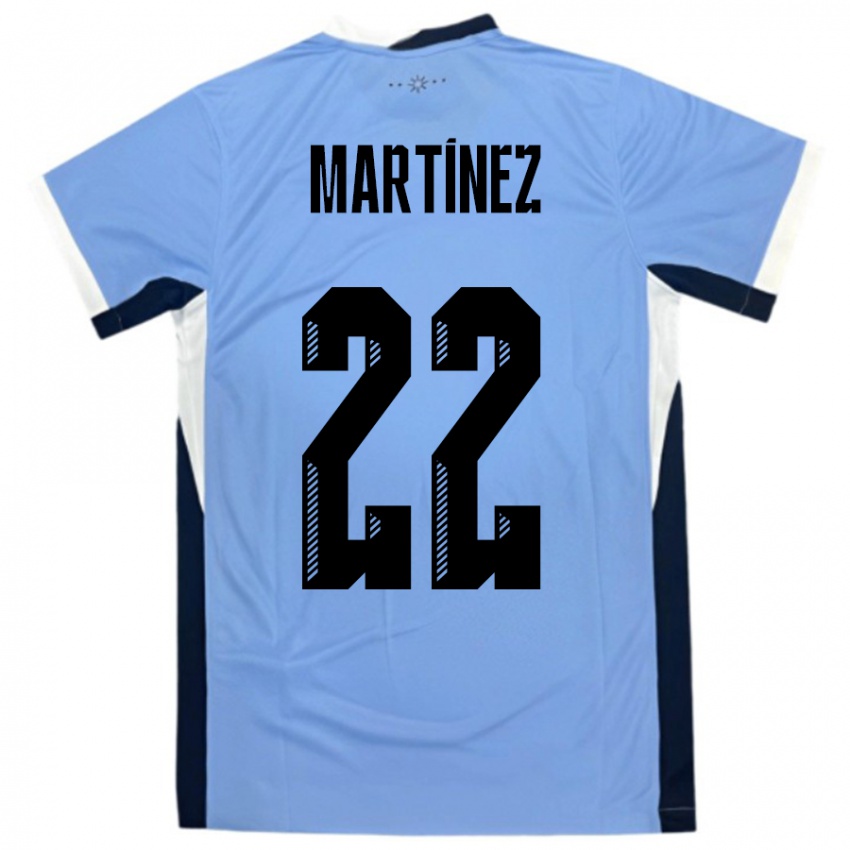 ילדים אורוגוואי Fredy Martínez #22 לבן שחור ג'רזי ביתית 24-26 חולצה קצרה