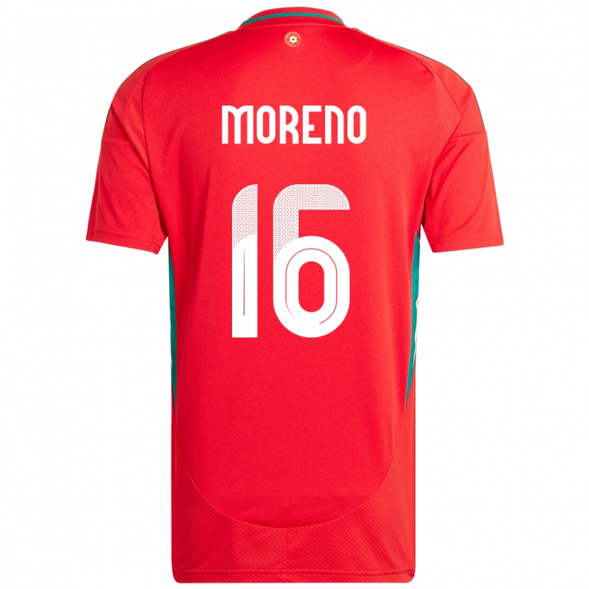 ילדים ויילס Paul Moreno #16 אָדוֹם ג'רזי ביתית 24-26 חולצה קצרה