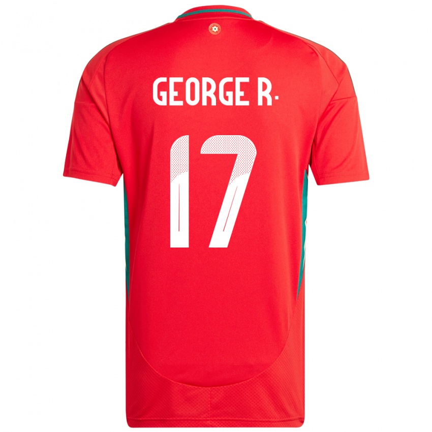 ילדים ויילס George Robinson #17 אָדוֹם ג'רזי ביתית 24-26 חולצה קצרה