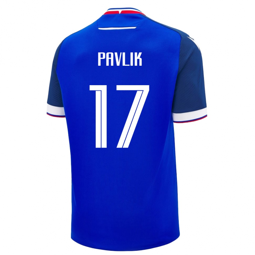 ילדים סלובקיה Samuel Pavlik #17 כְּחוֹל ג'רזי ביתית 24-26 חולצה קצרה