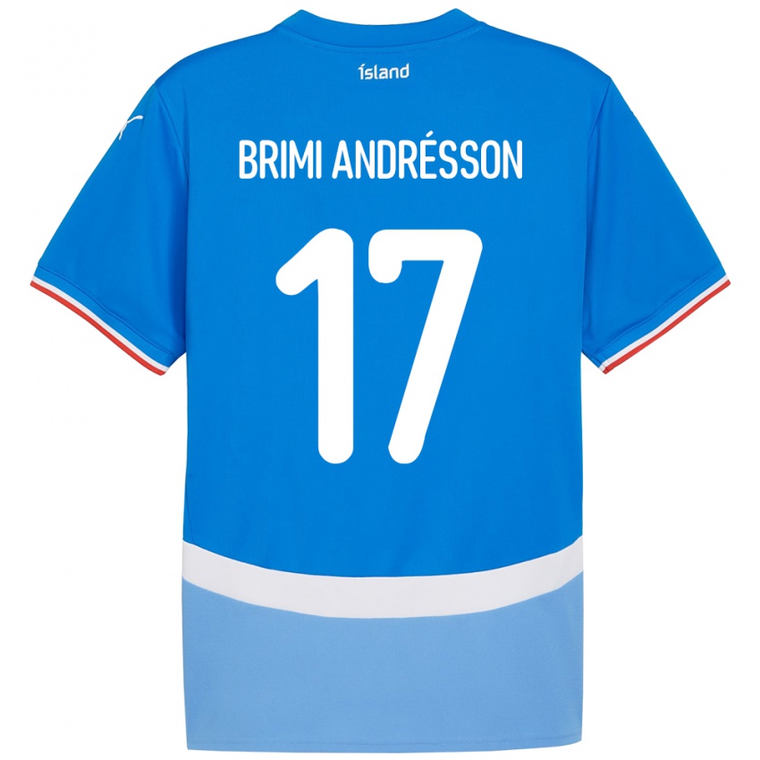 ילדים אִיסלַנד Björgvin Brimi Andrésson #17 כְּחוֹל ג'רזי ביתית 24-26 חולצה קצרה