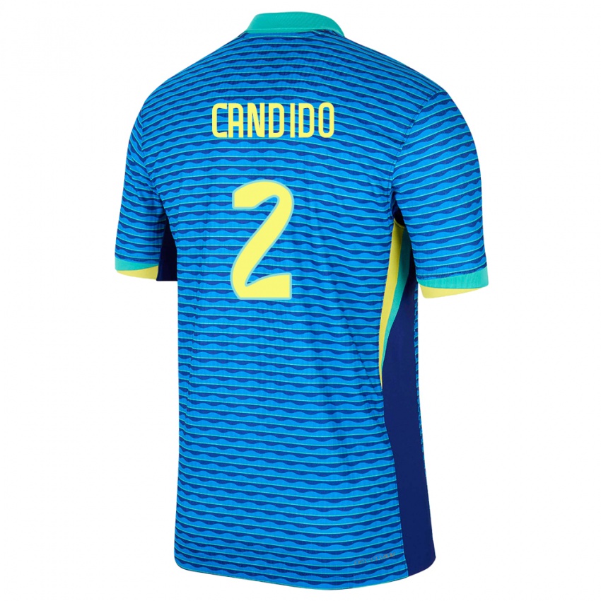 ילדים ברזיל Angelo Candido #2 כְּחוֹל הרחק ג'רזי 24-26 חולצה קצרה