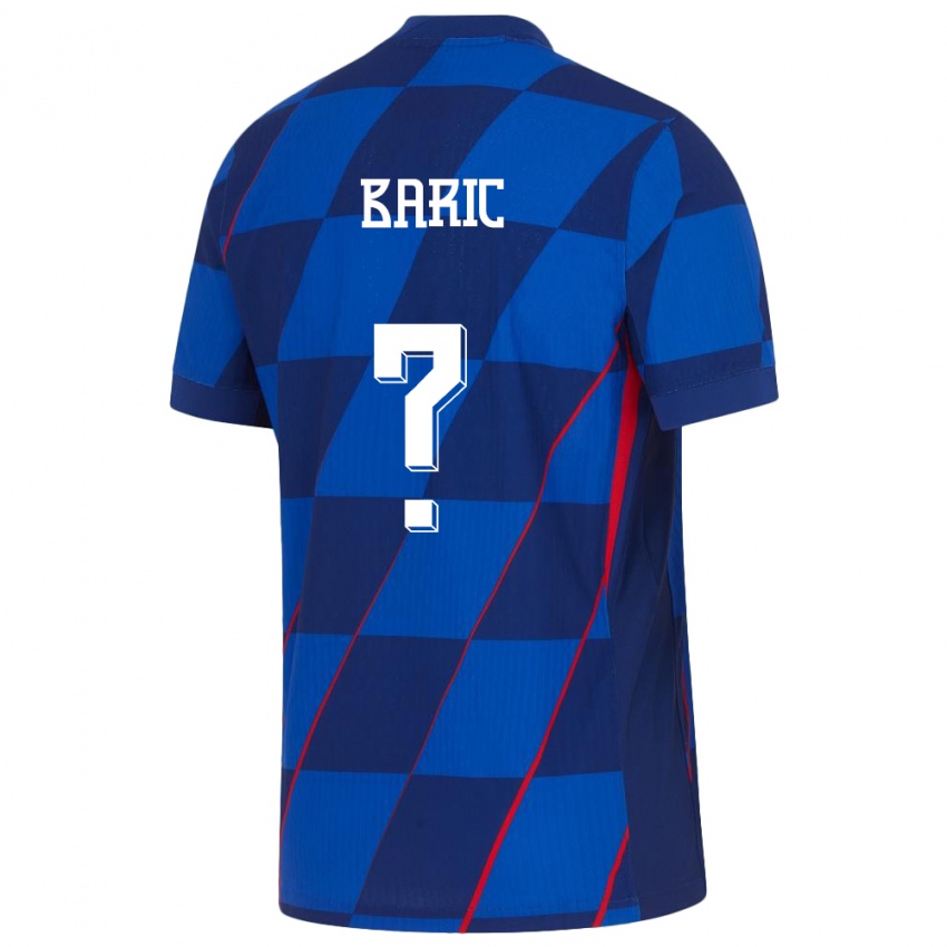 ילדים קרואטיה Ivan Baric #0 כְּחוֹל הרחק ג'רזי 24-26 חולצה קצרה