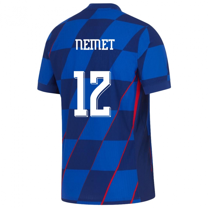 ילדים קרואטיה Petar Nemet #12 כְּחוֹל הרחק ג'רזי 24-26 חולצה קצרה