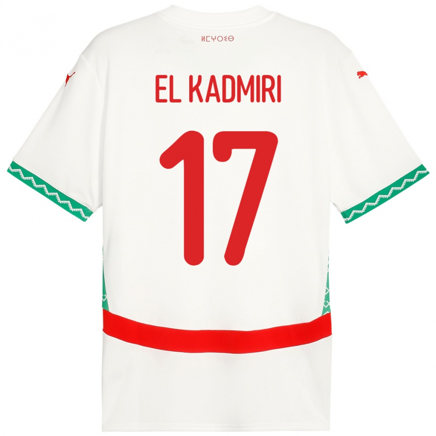 ילדים מָרוֹקוֹ Ugo Lamare El Kadmiri #17 לָבָן הרחק ג'רזי 24-26 חולצה קצרה