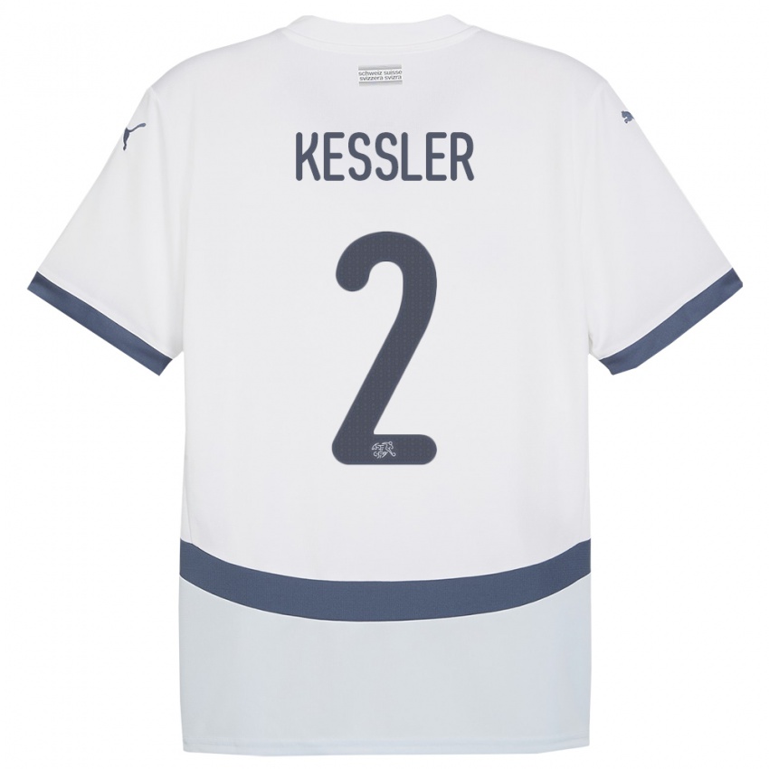 ילדים שווייץ Ryan Kessler #2 לבן הרחק ג'רזי 24-26 חולצה קצרה