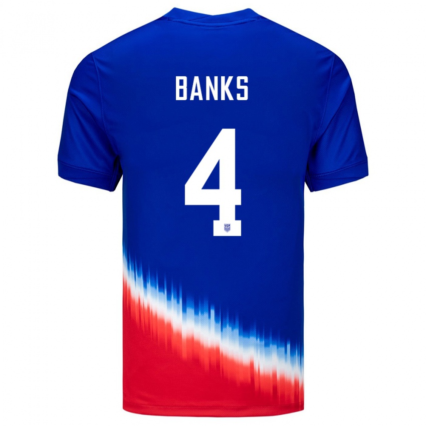 ילדים ארצות הברית Noahkai Banks #4 כְּחוֹל הרחק ג'רזי 24-26 חולצה קצרה