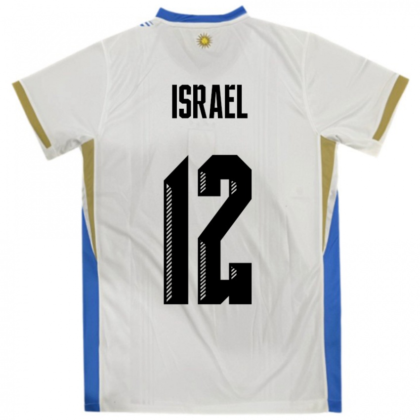 ילדים אורוגוואי פרנקו ישראל #12 לבן כחול הרחק ג'רזי 24-26 חולצה קצרה
