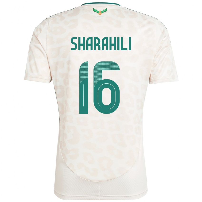 ילדים ערב הסעודית Khalid Mashhour Sharahili #16 לָבָן הרחק ג'רזי 24-26 חולצה קצרה