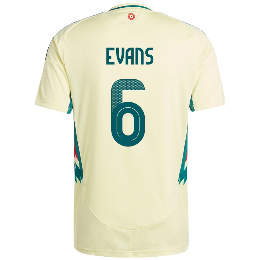 ילדים ויילס Louis Evans #6 בז' צהוב הרחק ג'רזי 24-26 חולצה קצרה