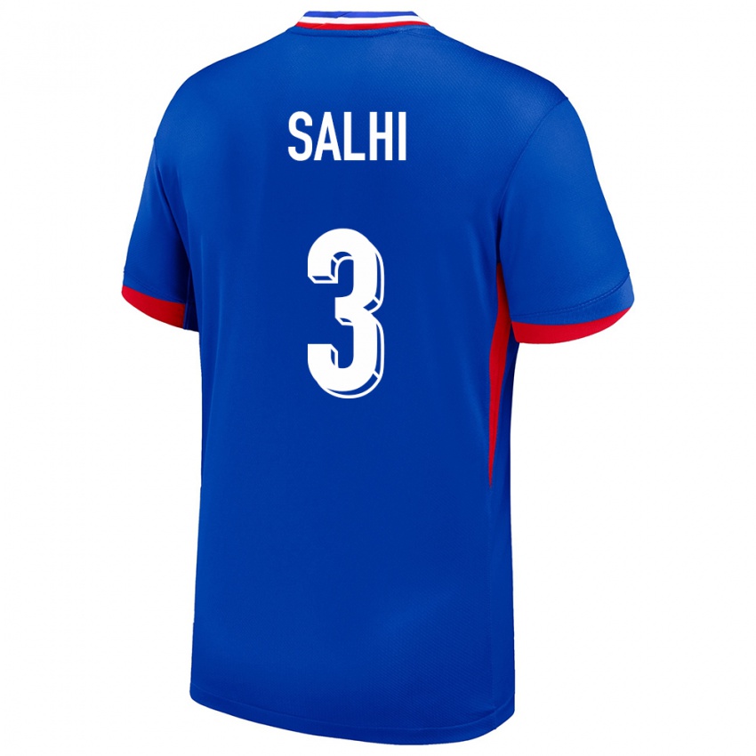 נשים צרפת Iliesse Salhi #3 כְּחוֹל ג'רזי ביתית 24-26 חולצה קצרה