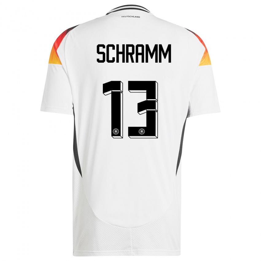 נשים גרמניה Collin Schramm #13 לבן ג'רזי ביתית 24-26 חולצה קצרה