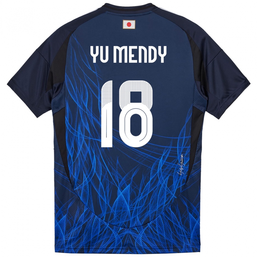 נשים יַפָּן Simon Yu Mendy #18 כחול כהה ג'רזי ביתית 24-26 חולצה קצרה