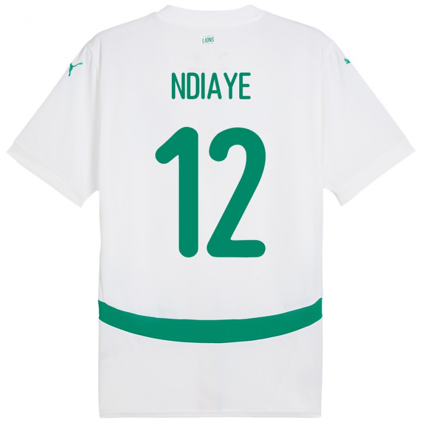 נשים סנגל Babacar Ndiaye #12 לָבָן ג'רזי ביתית 24-26 חולצה קצרה