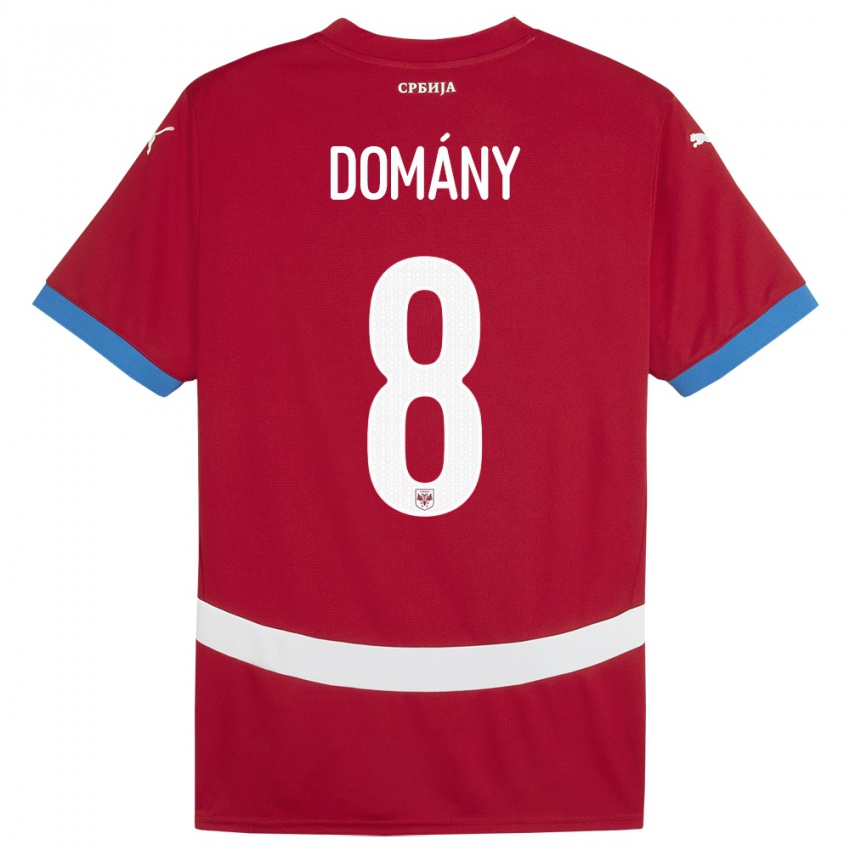נשים סרביה Bence Domány #8 אָדוֹם ג'רזי ביתית 24-26 חולצה קצרה