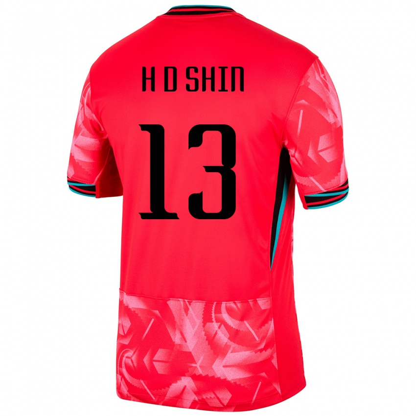 נשים דרום קוריאה Dong-Hwan Shin #13 אָדוֹם ג'רזי ביתית 24-26 חולצה קצרה