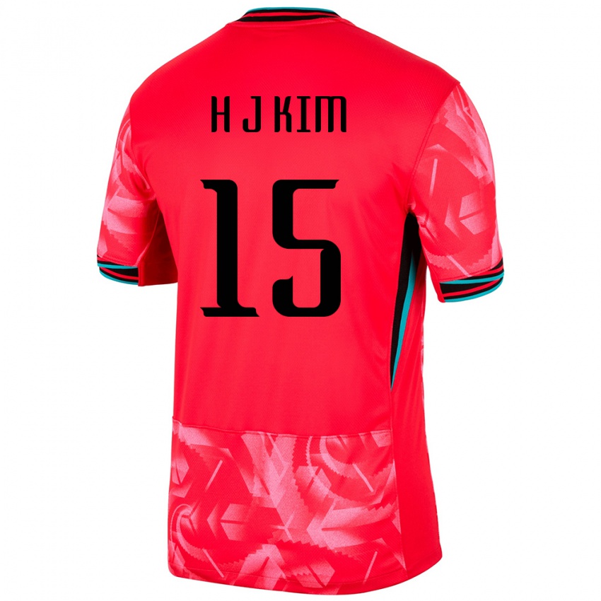 נשים דרום קוריאה Ji-Ho Kim #15 אָדוֹם ג'רזי ביתית 24-26 חולצה קצרה