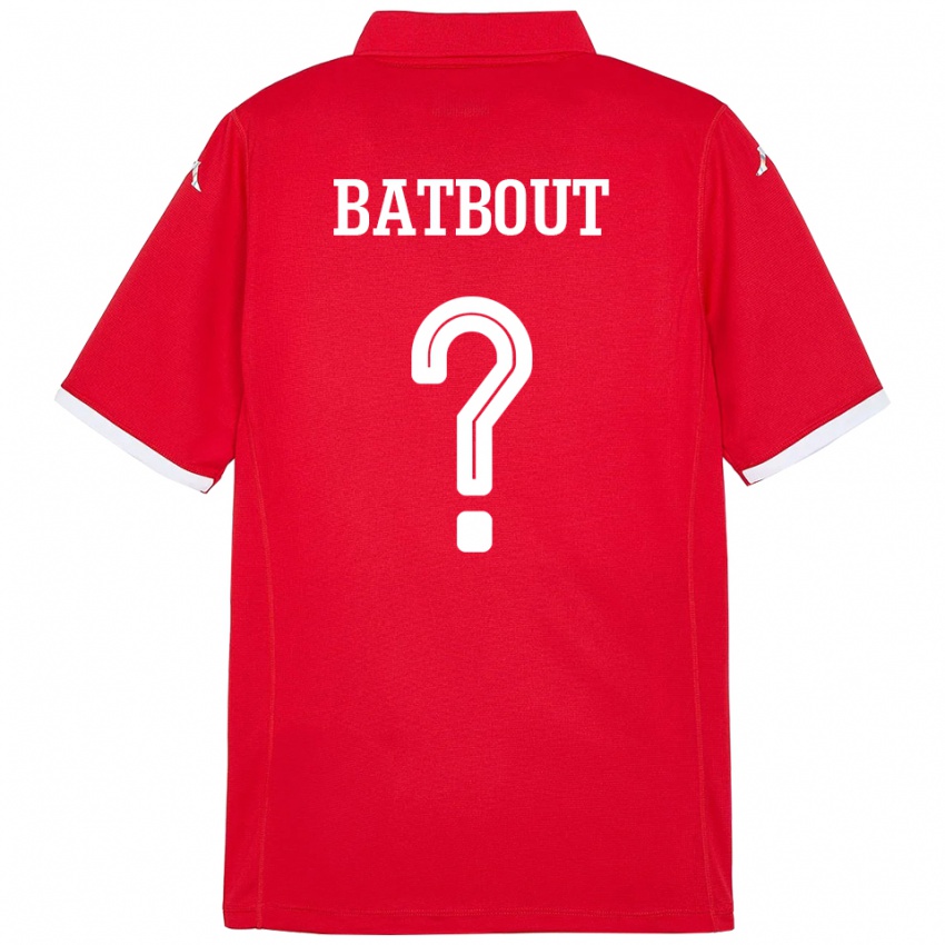 נשים תוניסיה Noussayr Batbout #0 אָדוֹם ג'רזי ביתית 24-26 חולצה קצרה