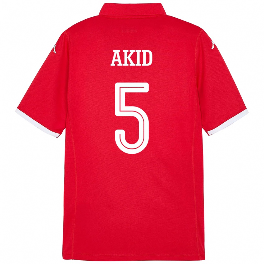 נשים תוניסיה Abdessalem Akid #5 אָדוֹם ג'רזי ביתית 24-26 חולצה קצרה