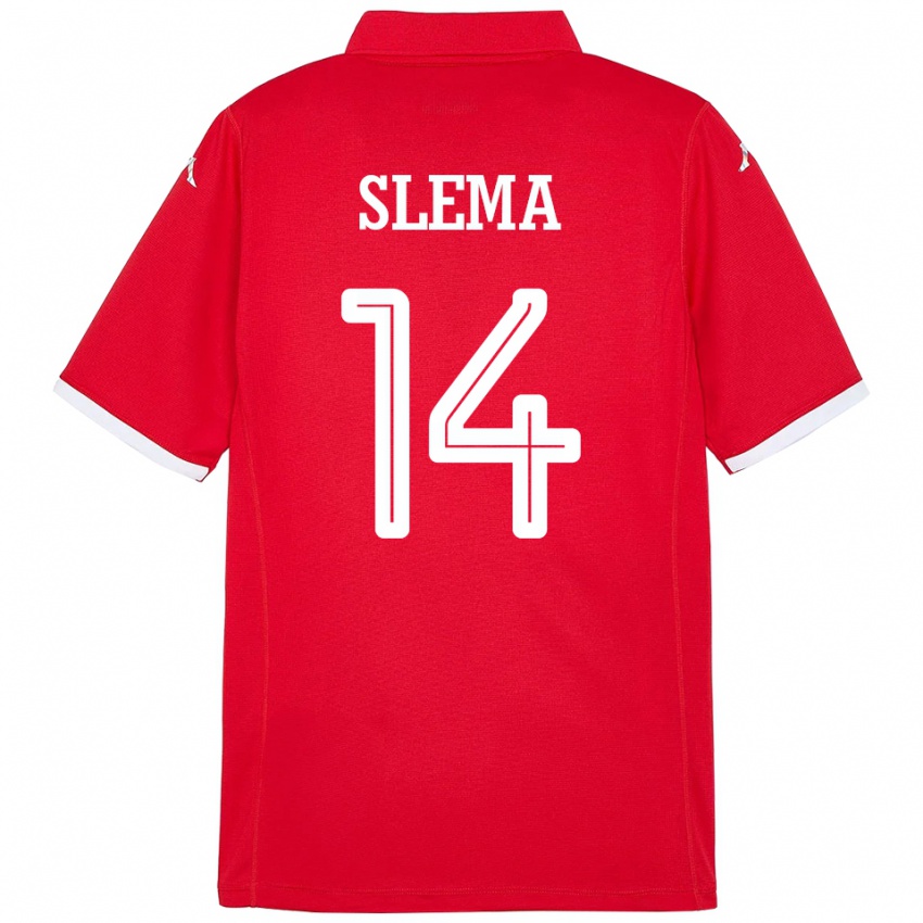 נשים תוניסיה Mazen Slema #14 אָדוֹם ג'רזי ביתית 24-26 חולצה קצרה