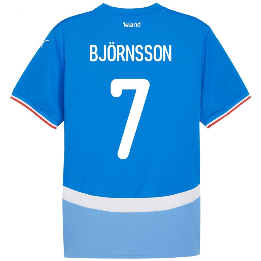 נשים אִיסלַנד Benjamin Björnsson #7 כְּחוֹל ג'רזי ביתית 24-26 חולצה קצרה