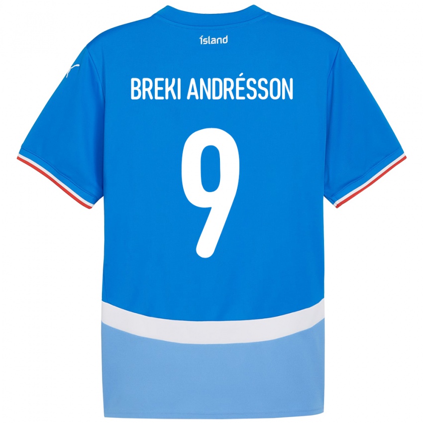 נשים אִיסלַנד Benoný Breki Andrésson #9 כְּחוֹל ג'רזי ביתית 24-26 חולצה קצרה