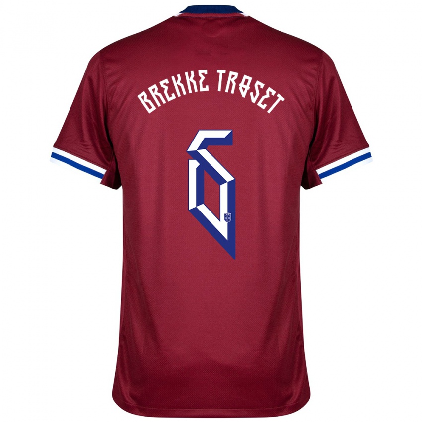 נשים נורבגיה Henry Brekke Troset #6 אדום כחול לבן ג'רזי ביתית 24-26 חולצה קצרה