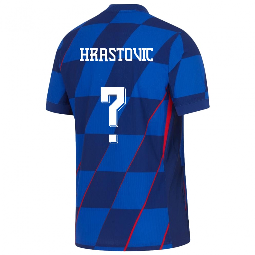 נשים קרואטיה Zvonimir Hrastovic #0 כְּחוֹל הרחק ג'רזי 24-26 חולצה קצרה