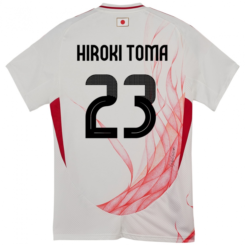 נשים יַפָּן Otavio Hiroki Toma #23 לָבָן הרחק ג'רזי 24-26 חולצה קצרה