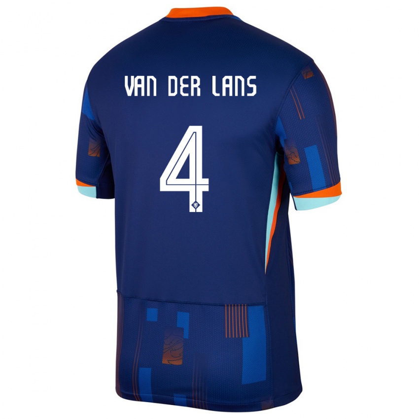 נשים הולנד Mylo Van Der Lans #4 כְּחוֹל הרחק ג'רזי 24-26 חולצה קצרה
